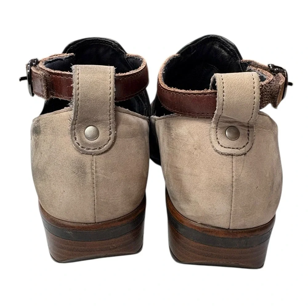 Naot Kamsin Women's Two Tone Leather Ankle Strap‎ Cutout Booties Size 38